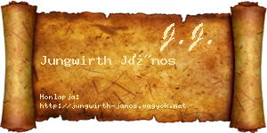 Jungwirth János névjegykártya